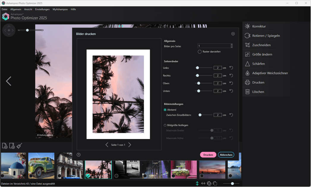 Ashampoo Photo Optimizer 2025 - Bilder drucken