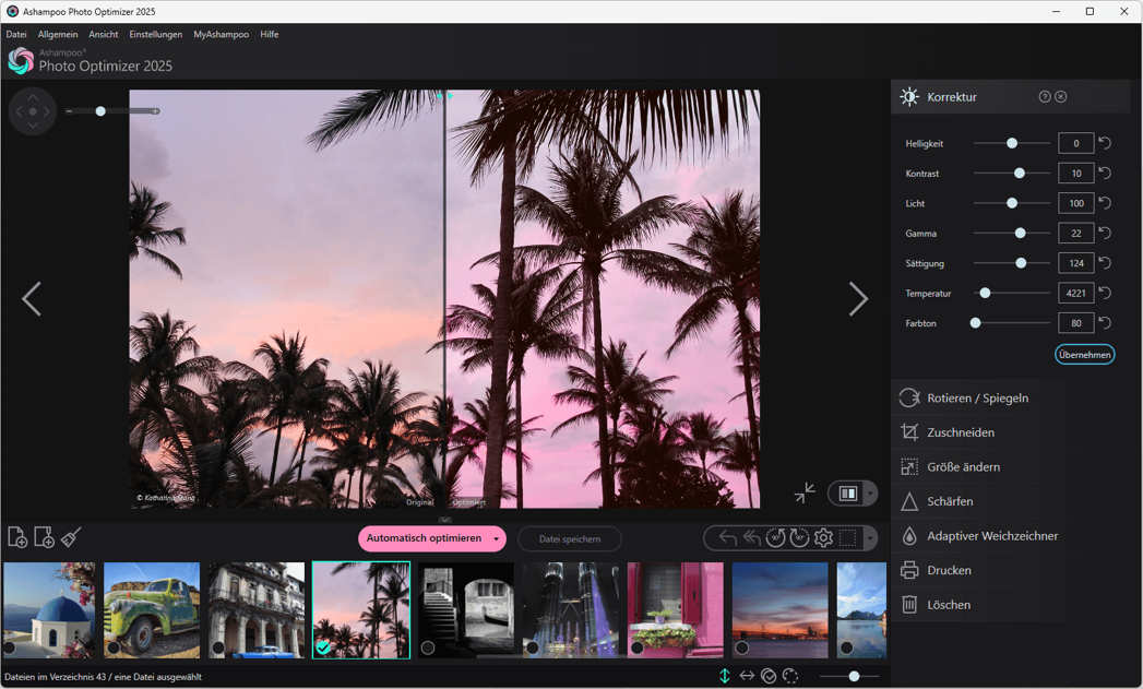 Ashampoo Photo Optimizer 2025 - Bilder korrigieren