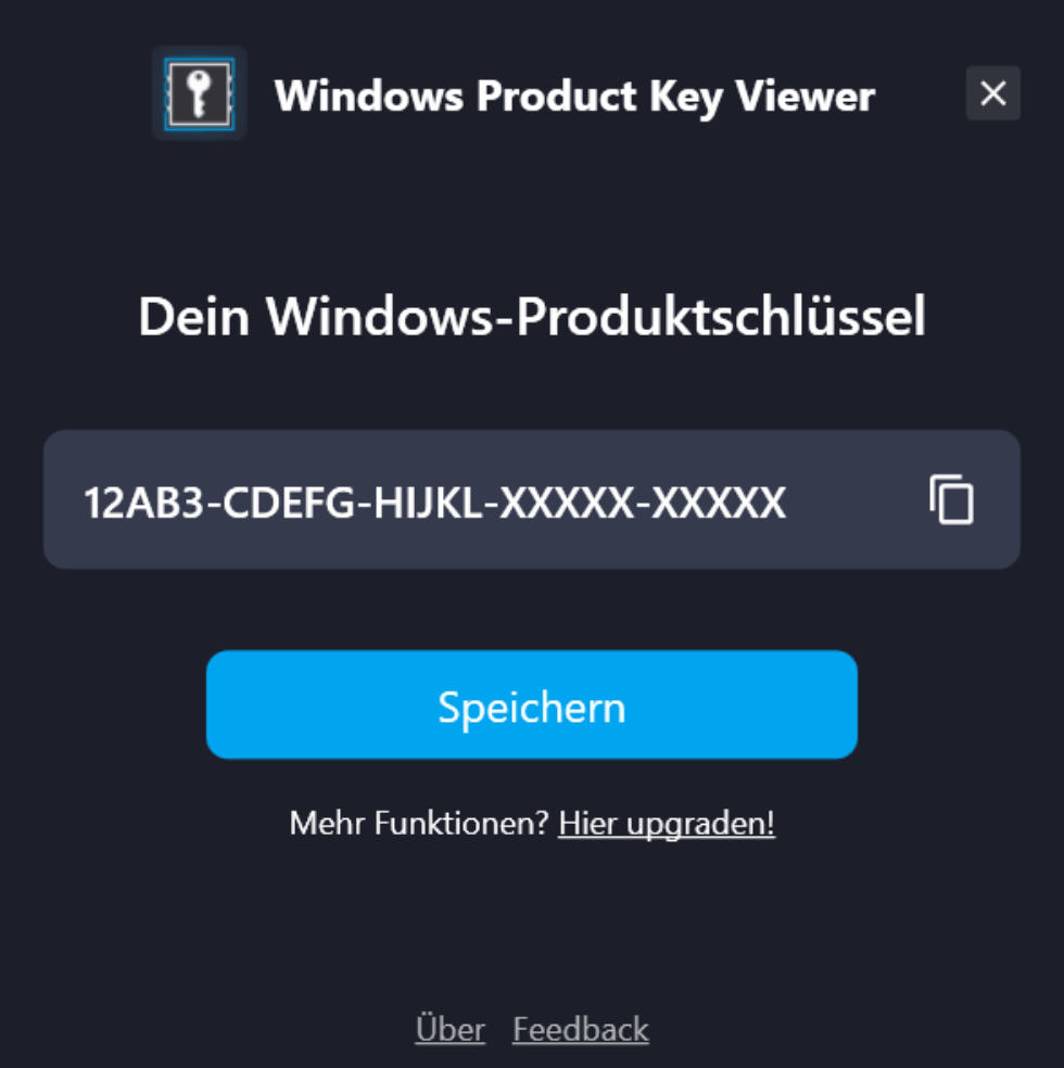 Ashampoo Windows Product Key Viewer Schlüssel