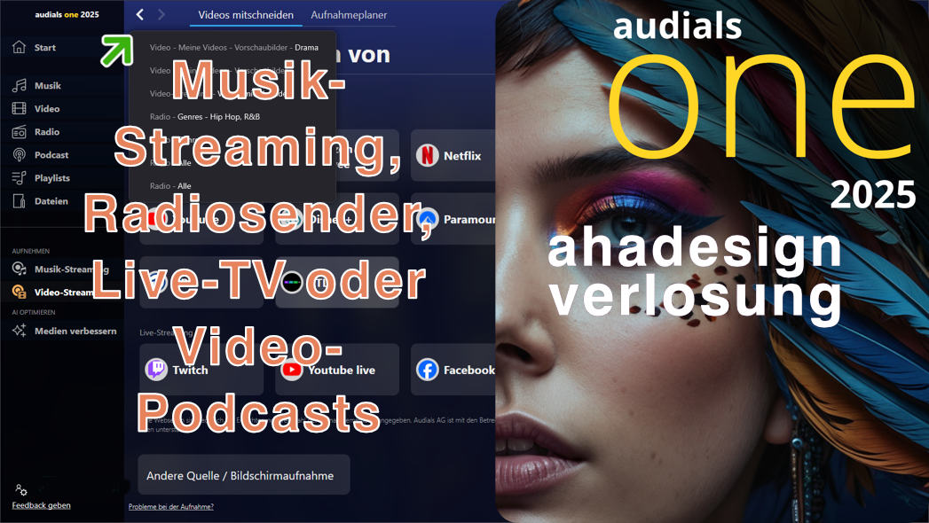 Musik-Streaming, Radiosender, Live-TV oder Video-Podcasts