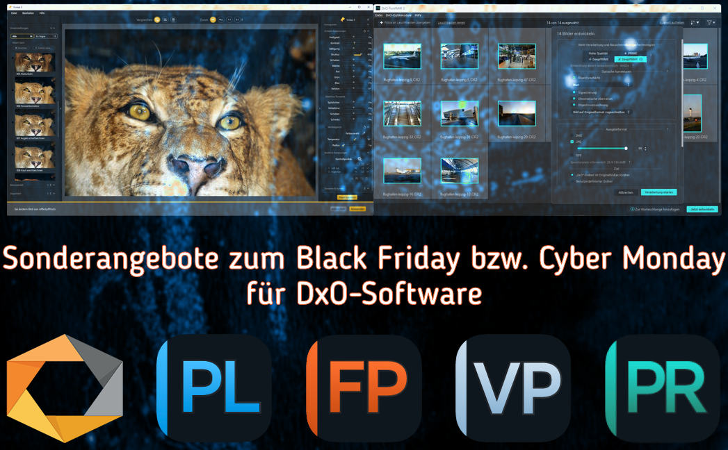 Sonderangebote zum Black Friday bzw. Cyber Monday für DxO-Software