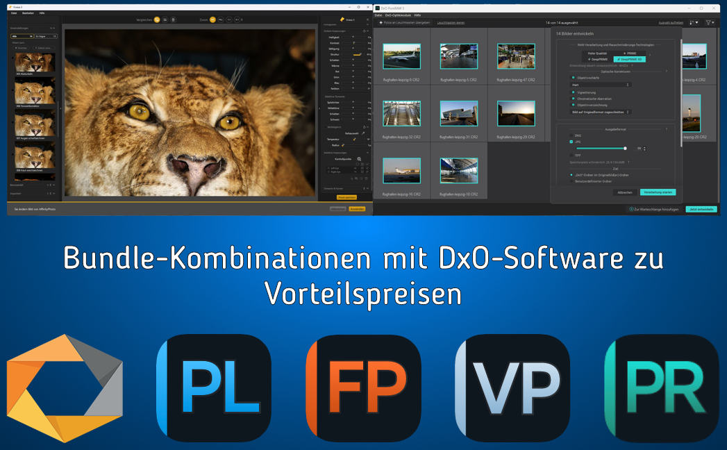 Die Bundle-Kombinationen mit DxO-Software zu Vorteilspreisen