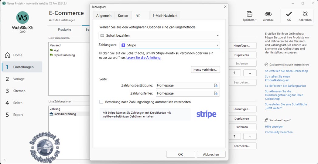 Stripe für Zahlungen in Onlineshops