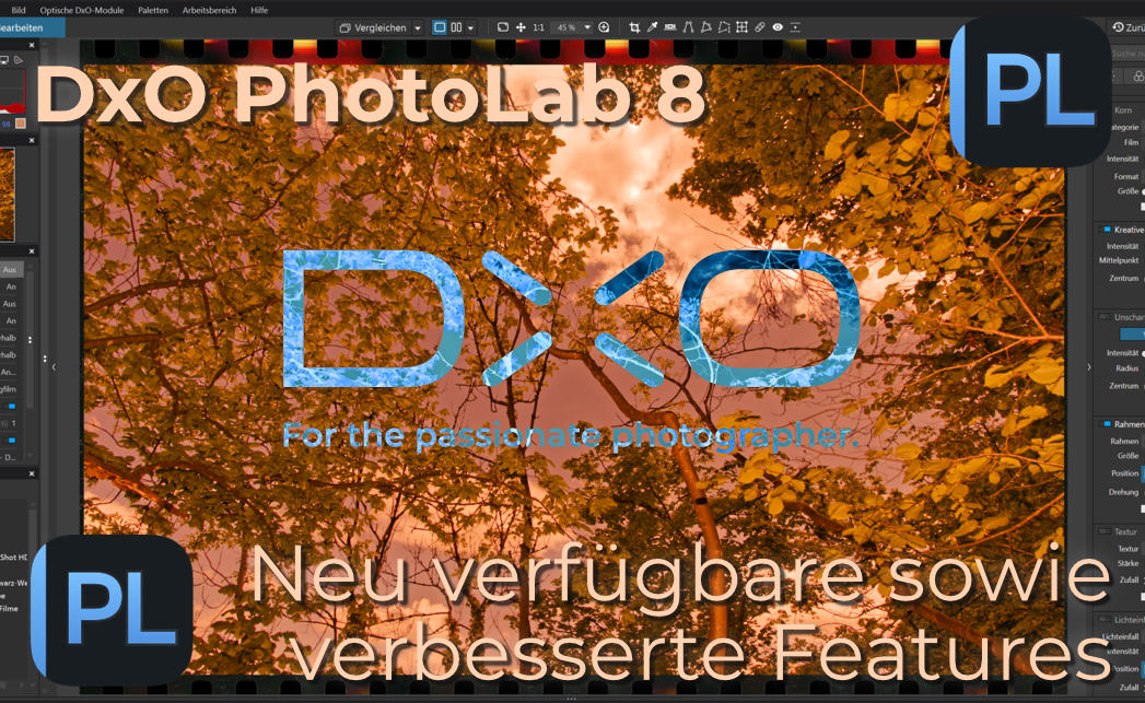 Mit DxO PhotoLab 8 neu verfügbare sowie verbesserte Features