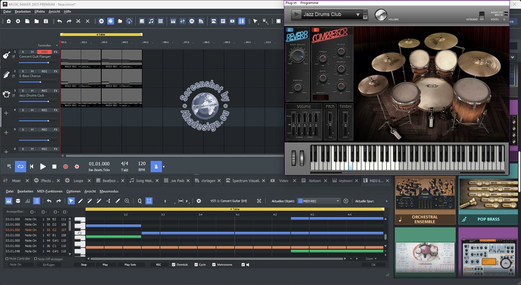 VST-Instrumente mit MIDI-Keyboard einspielen