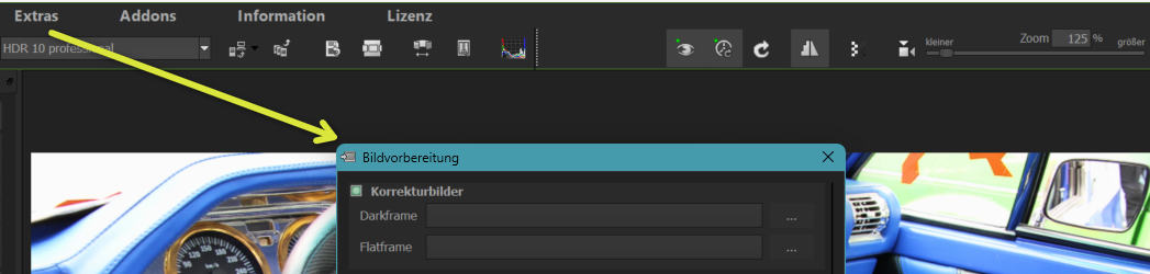 Darkframe und Flatframe Korrekturbilder für höchste Bildgenauigkeit